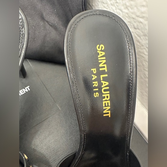 NIB Saint Laurent Tribute 85 Womens Leather Peep-Toe Sandals - Picture 6 of 14